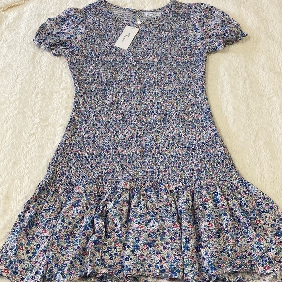 Edit by Nine Dresses & Skirts - Edit by Nine puff sleeve smocked mini dress NWT blue floral
